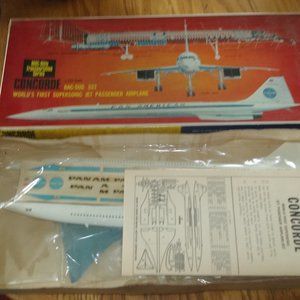 MRC model kit Concorde Pan American supersonic jet passenger airplane